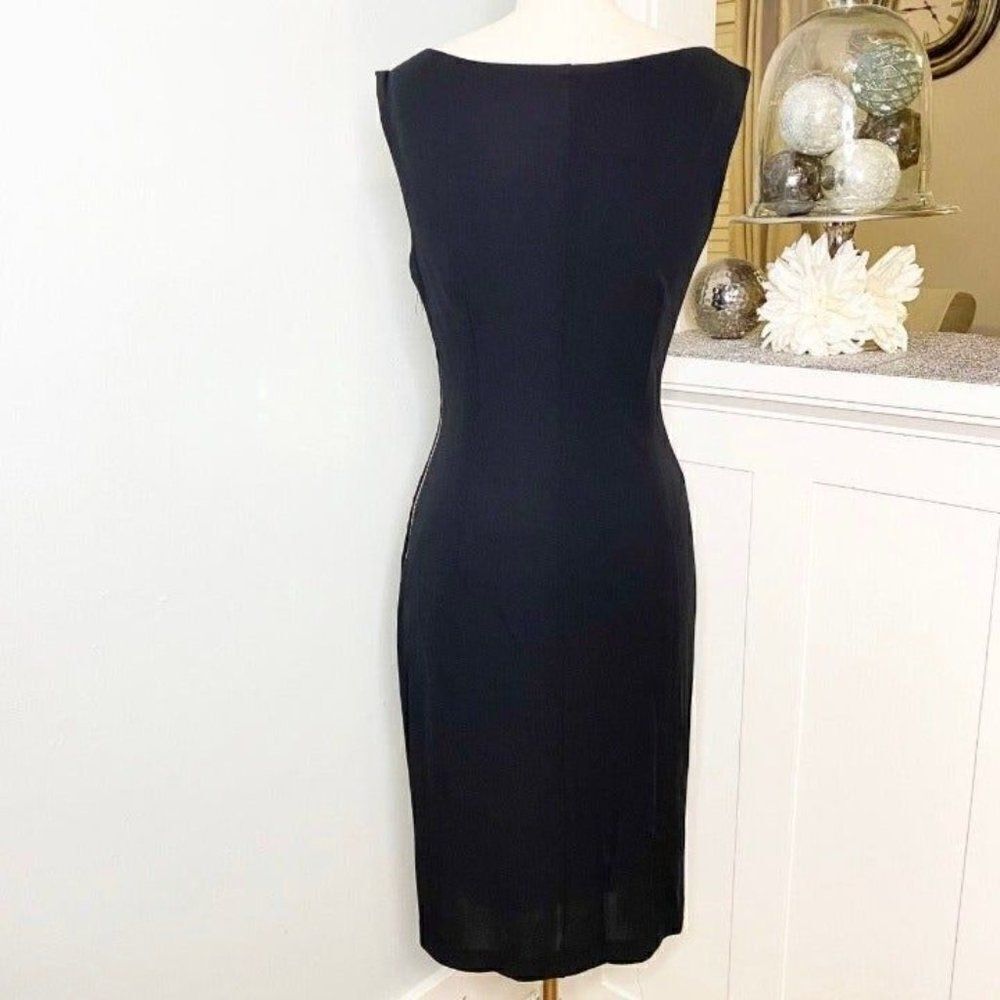 Classiques Entier Ruched Zipper Sheath Dress Black 4 Small - Picture 7 of 11